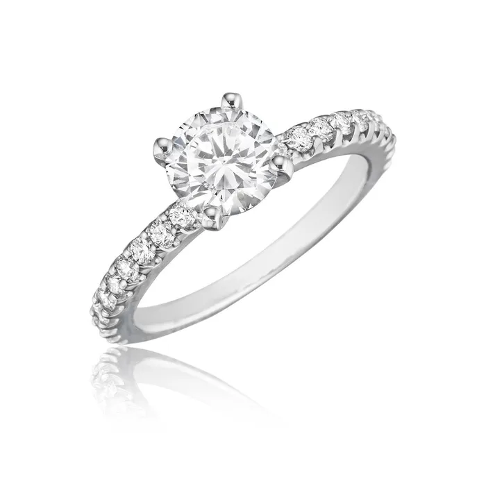 Rings GB 210 Carats Brilliant Cut Natural Earth Mined Diamond Wedding Ring With Accents