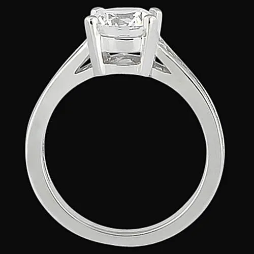 Rings GB 231 Carat Round Wedding Ring With Baguette Natural Earth Mined Diamonds White Gold