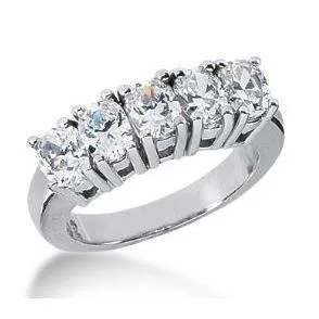 Rings GB 250 Ct Oval Cut Natural Earth Mined Diamond 5 Stone Half Eternity Band Gold Jewelry Rings GB 250 Ct Oval Cut Natural Earth Mined Diamond 5 Stone Half Eternity Band Gold Jewelry