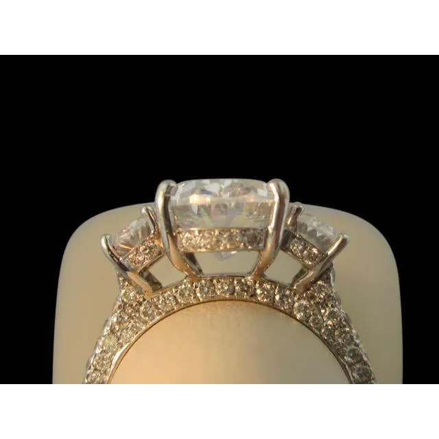 Rings GB 525 Cts Oval Natural Earth Mined Diamonds Three Stone Engagement Ring New Rings GB 525 Cts Oval Natural Earth Mined Diamonds Three Stone Engagement Ring New