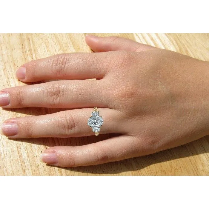 Rings GB 525 Cts Oval Natural Earth Mined Diamonds Three Stone Engagement Ring New Rings GB 525 Cts Oval Natural Earth Mined Diamonds Three Stone Engagement Ring New