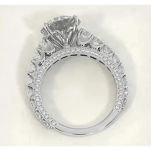 Rings GB Engagement Round Real Natural Earth Mined Diamond Ring 380 Carats Jewelry White Gold 14K Rings GB Engagement Round Real Natural Earth Mined Diamond Ring 380 Carats Jewelry White Gold 14K