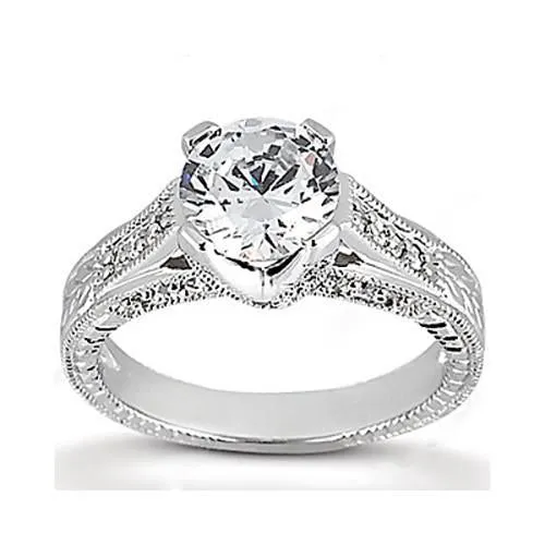 Rings GB Natural Earth Mined Diamond Women Engagement Ring White Gold New 170 Carats Rings GB Natural Earth Mined Diamond Women Engagement Ring White Gold New 170 Carats