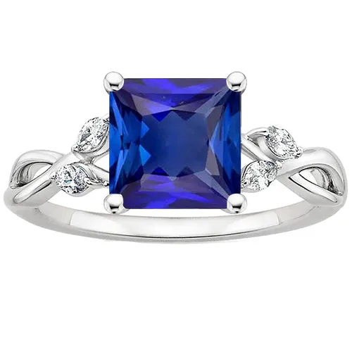 Rings Gold Women Anniversary Ring Princess Blue Sapphire Natural Earth Mined Diamonds 4 Carats HarryChadEntcom Rings Gold Women Anniversary Ring Princess Blue Sapphire Natural Earth Mined Diamonds 4 Carats HarryChadEntcom