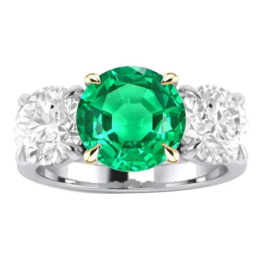 Rings HarryChadEntcom Genuine Green Emerald And Diamond Ring 3 Stone Anniversary Jewelry Rings HarryChadEntcom Genuine Green Emerald And Diamond Ring 3 Stone Anniversary Jewelry