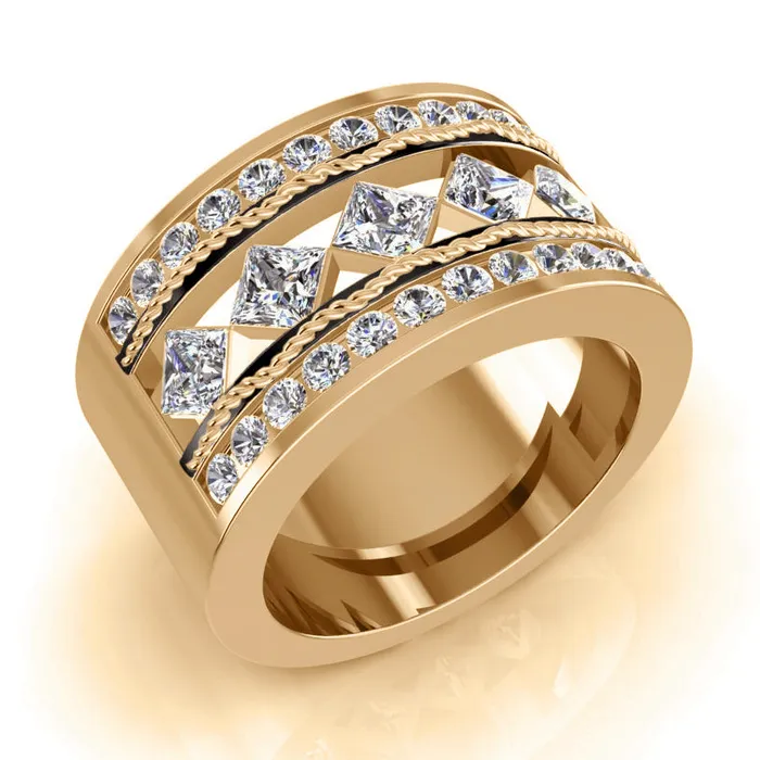 Rings HarryChadEntcom Mens Ring Rope Wave 5 Stone Band Black Gold Accents 375 Carats Mined Diamond Rings HarryChadEntcom Mens Ring Rope Wave 5 Stone Band Black Gold Accents 375 Carats Mined Diamond