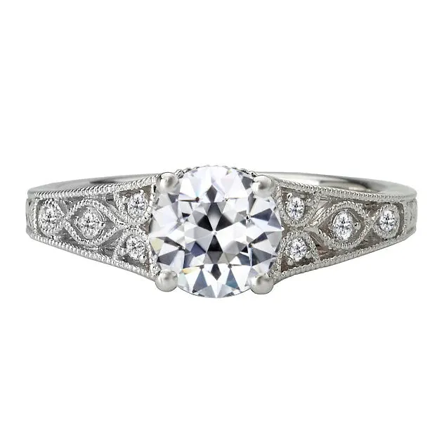 Rings HarryChadEntcom Miligrain Old European Natural Earth Mined Diamond Ring 3 Carats Womens Gold 14K Rings HarryChadEntcom Miligrain Old European Natural Earth Mined Diamond Ring 3 Carats Womens Gold 14K