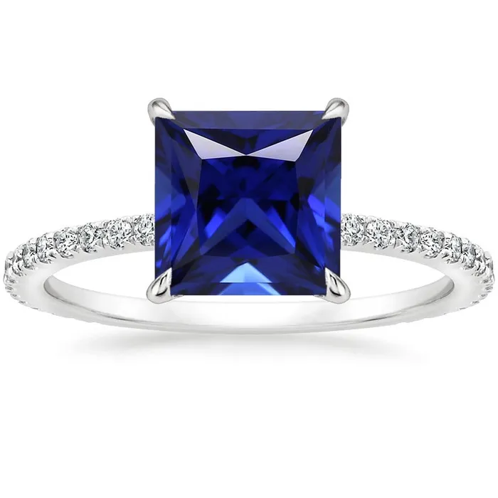 Rings HarryChadEntcom Natural Earth Mined Diamond Engagement Ring Princess Blue Sapphire Accented 550 Carats Rings HarryChadEntcom Natural Earth Mined Diamond Engagement Ring Princess Blue Sapphire Accented 550 Carats