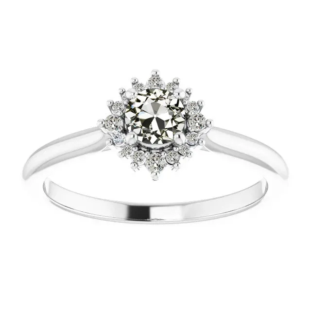 Rings HarryChadEntcom Round Old Cut Natural Earth Mined Diamond Halo Ring Star Style Ladies Jewelry 2 Carats