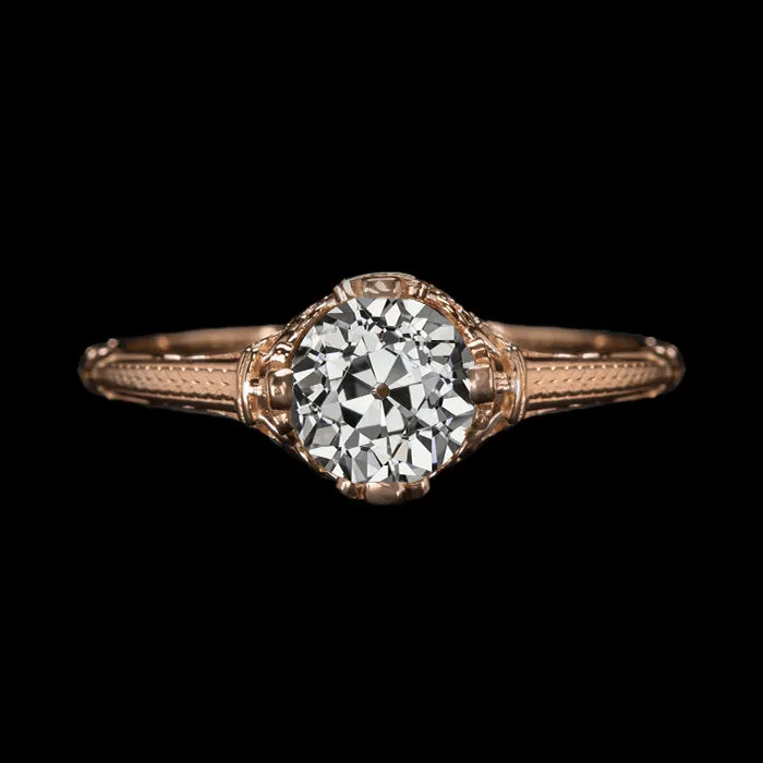 Rings HarryChadEntcom Solitaire Engagement Ring Round Old Miner Natural Earth Mined Diamond Rose Gold 2 Carats Rings HarryChadEntcom Solitaire Engagement Ring Round Old Miner Natural Earth Mined Diamond Rose Gold 2 Carats