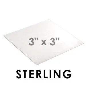 Rings RG Sterling Silver Sheet Metal 3 x 3 20 Gauge Brushed Finish