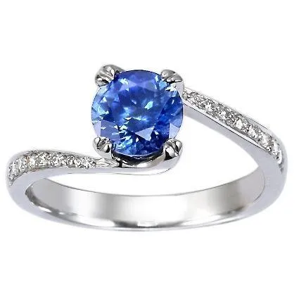 Rings Round Brilliant Cut 250 Ct Sri Lanka Sapphire Natural Earth Mined Diamond Ring White Gold GB Rings Round Brilliant Cut 250 Ct Sri Lanka Sapphire Natural Earth Mined Diamond Ring White Gold GB
