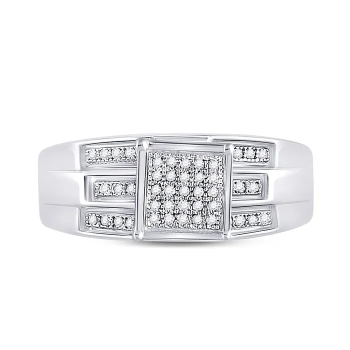 Rings Sterling Silver Round Diamond Square Bridal Engagement Ring 18 Cttw S7 GND Rings Sterling Silver Round Diamond Square Bridal Engagement Ring 18 Cttw S7 GND
