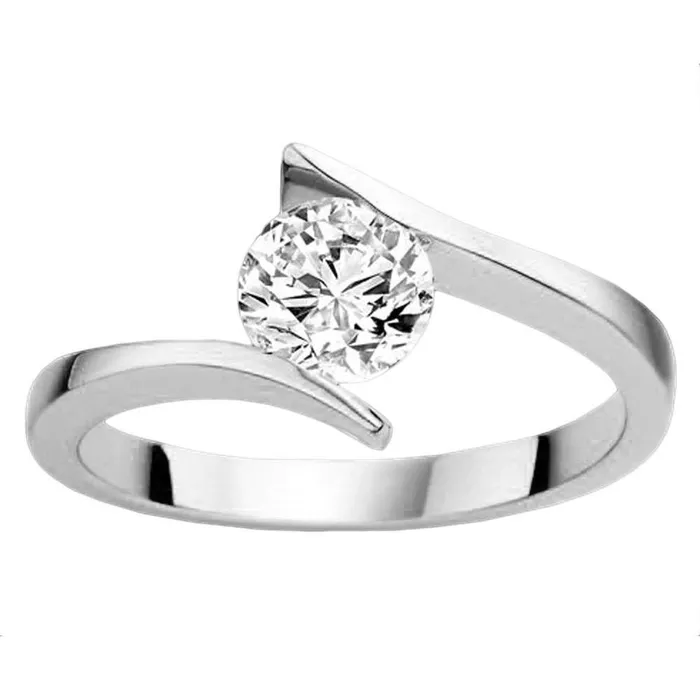 Rings Tension Style Natural Earth Mined Diamond Solitaire 2 Carat Engagement Ring White Gold GB Rings Tension Style Natural Earth Mined Diamond Solitaire 2 Carat Engagement Ring White Gold GB