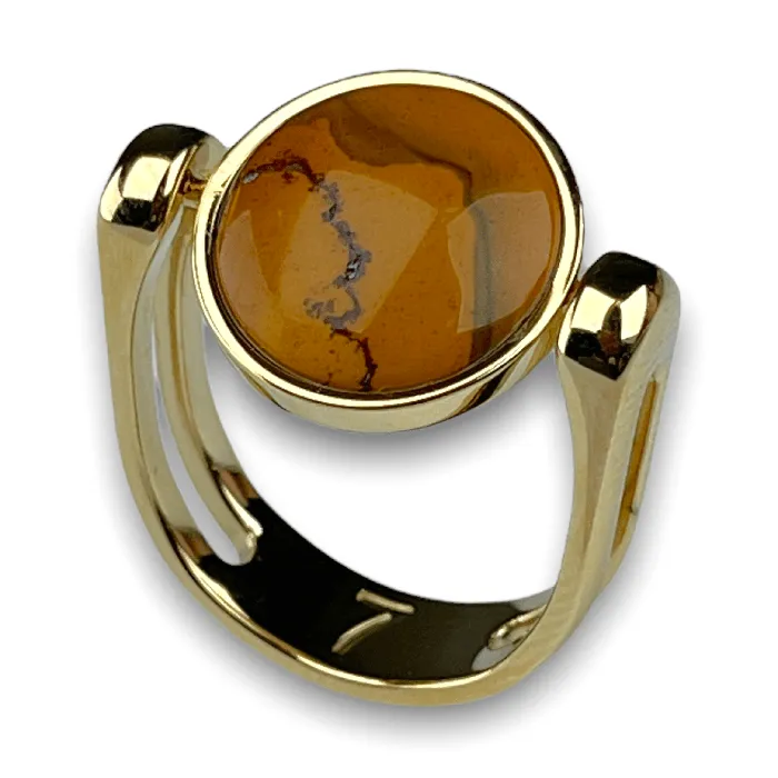 Rings Yellow Mookaite Crystal Fidget Ring MyCONQUERing