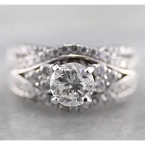 Round Anniversary Ring 2 Carats Fancy White Gold 14K Natural Earth Mined Diamond GB Rings Round Anniversary Ring 2 Carats Fancy White Gold 14K Natural Earth Mined Diamond GB Rings