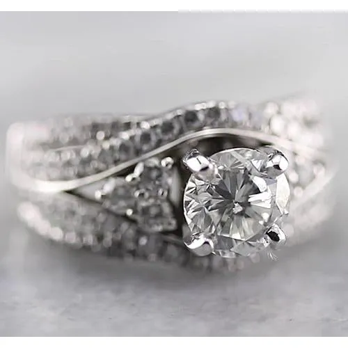 Round Anniversary Ring 2 Carats Fancy White Gold 14K Natural Earth Mined Diamond GB Rings Round Anniversary Ring 2 Carats Fancy White Gold 14K Natural Earth Mined Diamond GB Rings
