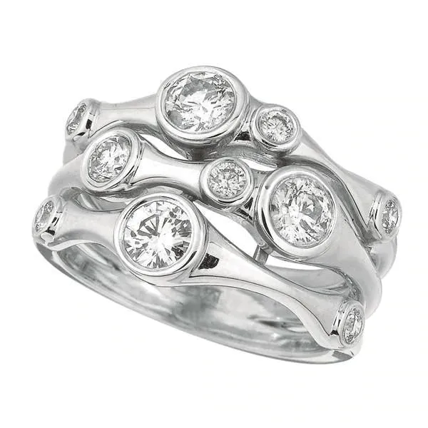 Round Natural Earth Mined Diamond Bubble Engagement Ring Band Bezel Set 150 Carat WG 14K GB Rings