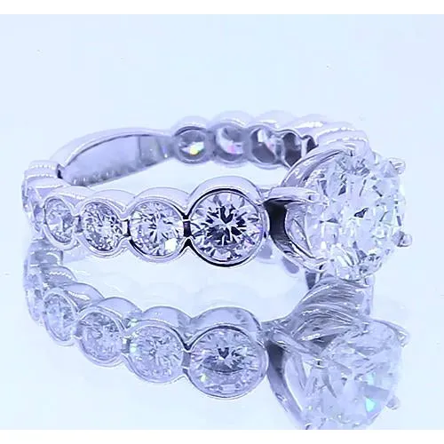 Round Natural Earth Mined Diamond Engagement Ring 350 Carats 6 Prong White Gold 14K GB Rings Round Natural Earth Mined Diamond Engagement Ring 350 Carats 6 Prong White Gold 14K GB Rings