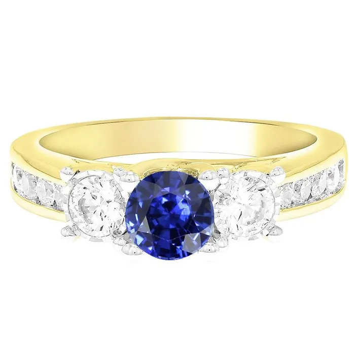 Round Sapphire Gemstone Ring Channel Set Natural Earth Mined Diamonds 4 Carats HarryChadEntcom Rings Round Sapphire Gemstone Ring Channel Set Natural Earth Mined Diamonds 4 Carats HarryChadEntcom Rings