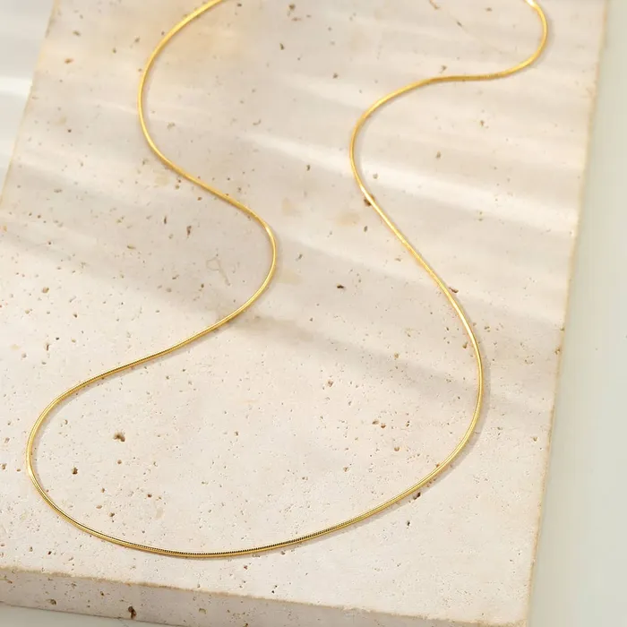 Round Snake Chain Necklace Sterling Silver Hey Happiness Necklaces Round Snake Chain Necklace Sterling Silver Hey Happiness Necklaces