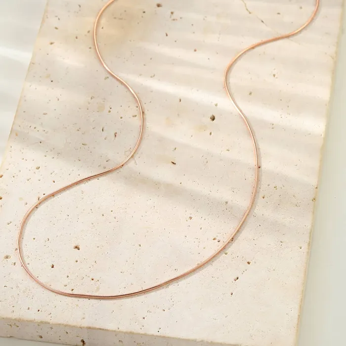 Round Snake Chain Necklace Sterling Silver Hey Happiness Necklaces Round Snake Chain Necklace Sterling Silver Hey Happiness Necklaces