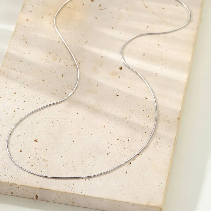 Round Snake Chain Necklace Sterling Silver Hey Happiness Necklaces Round Snake Chain Necklace Sterling Silver Hey Happiness Necklaces