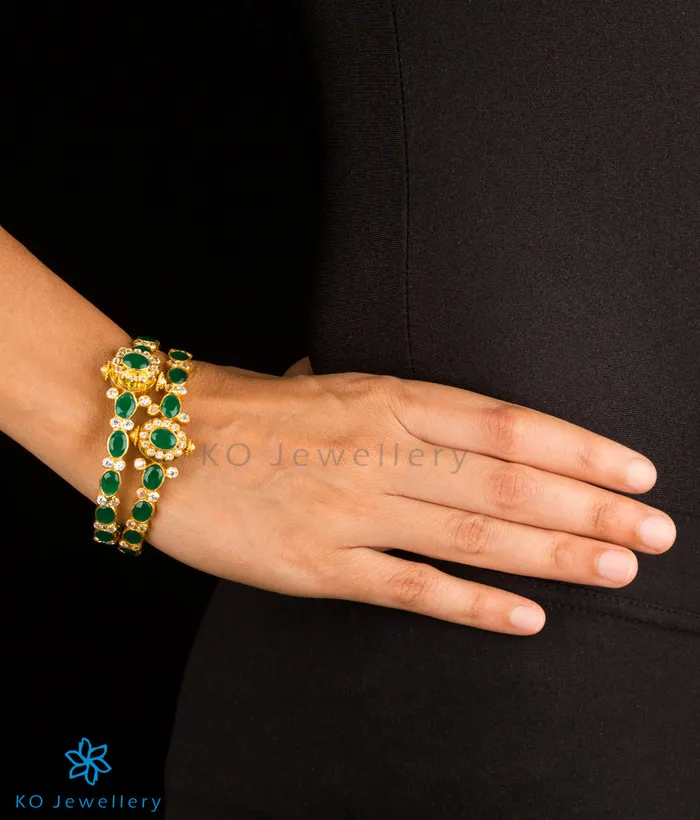 Silversmith Bracelets The Harini Silver Kemp Bracelet GreenSize22242628