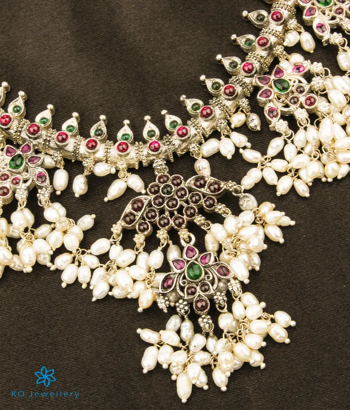 Silversmith Necklaces The Barha Silver Guttapusalu Necklace OxidisedShort