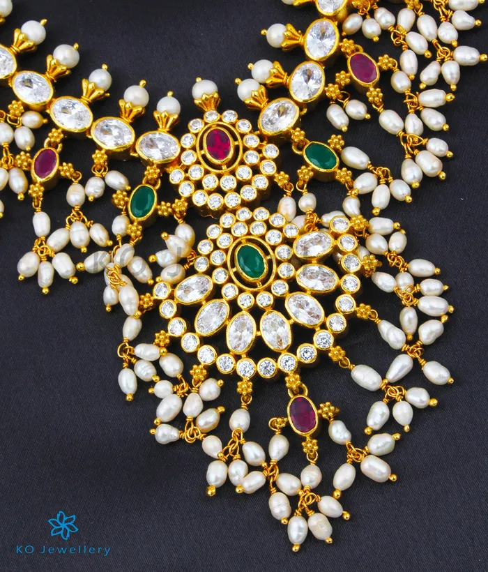 Silversmith Necklaces The Tarini Silver Guttapusalu Necklace MediumWhite