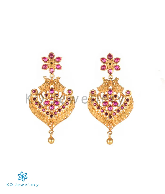 Silversmith The Marala Silver Peacock EarringsRed Earrings