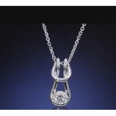 Solitaire Natural Earth Mined Diamond 1 Carat Love Knot Style Pendant Necklace Women GB Necklaces