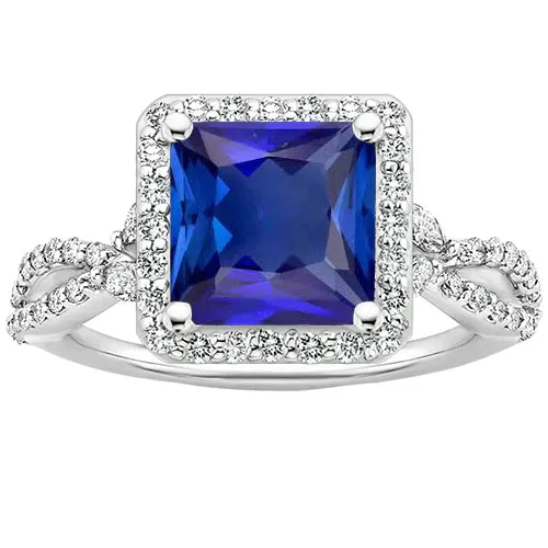 Square Designer Blue Sapphire Ring HarryChadEntcom Rings