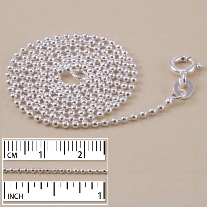 Sterling Silver Ball Chain 15mm 18 WS Rings