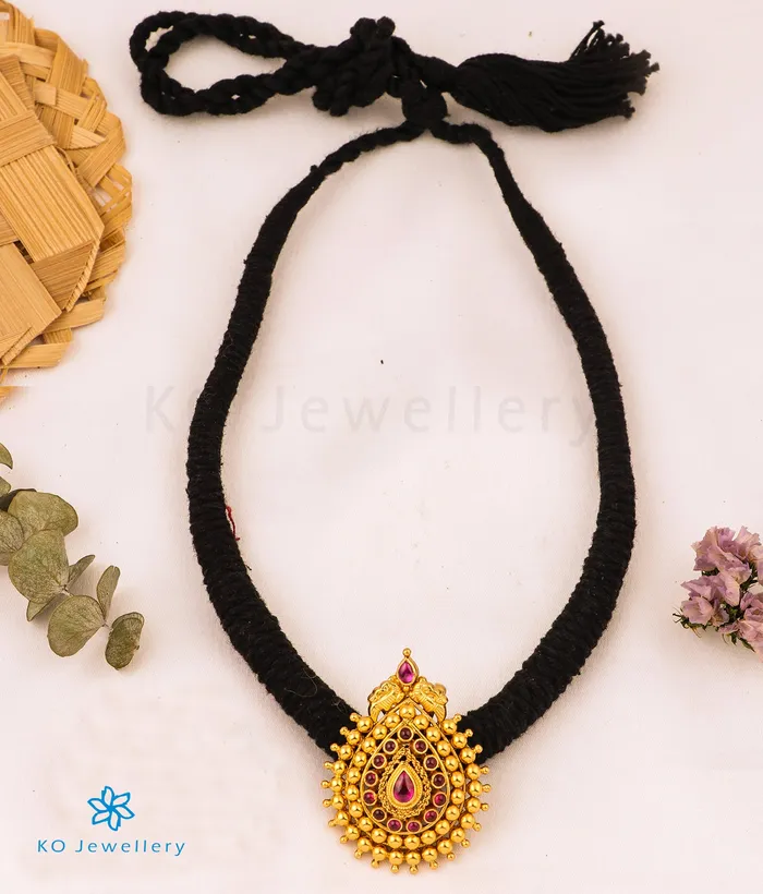 The Manya Silver Thread Necklace Black Silversmith Necklaces