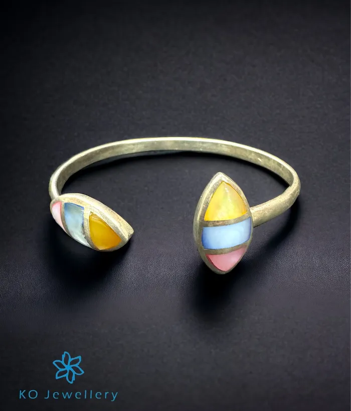 The Pastel Silver Open Bracelet Jaipur Bracelets