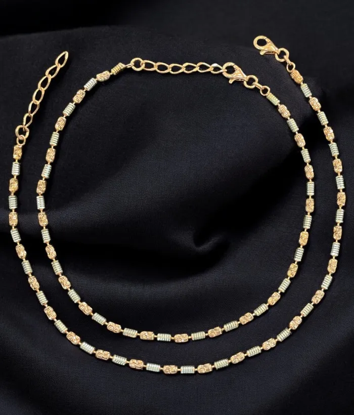The Radiant Silver Rosegold Anklets Imported Earrings