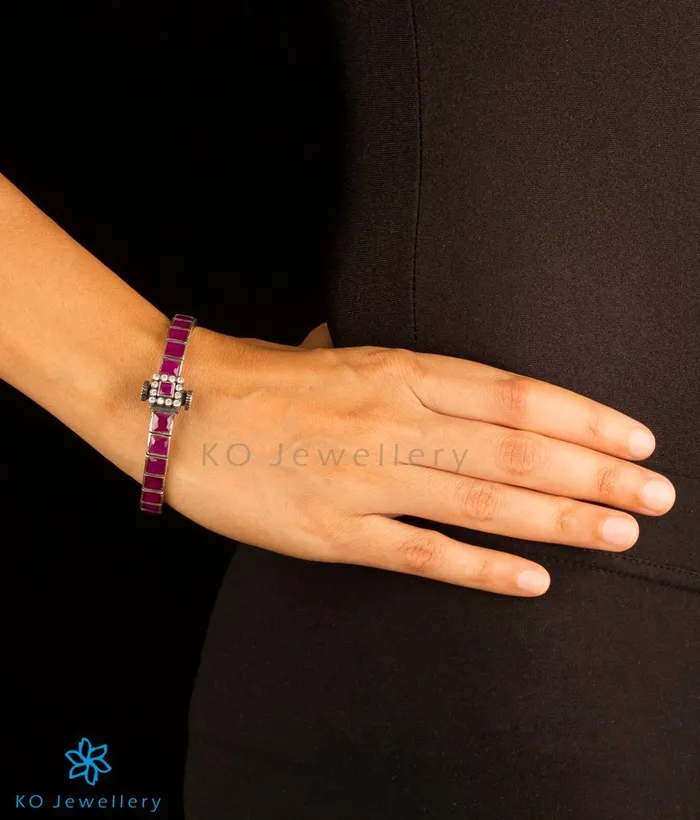 The Sampada Silver Kemp Bracelet RedOxidisedSize 22242628 Silversmith Bracelets
