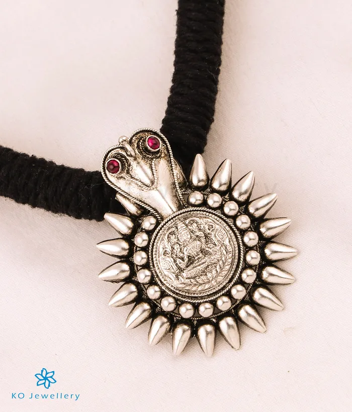 The Vineela Silver Kodava Thread Necklace Oxidised Silversmith Necklaces