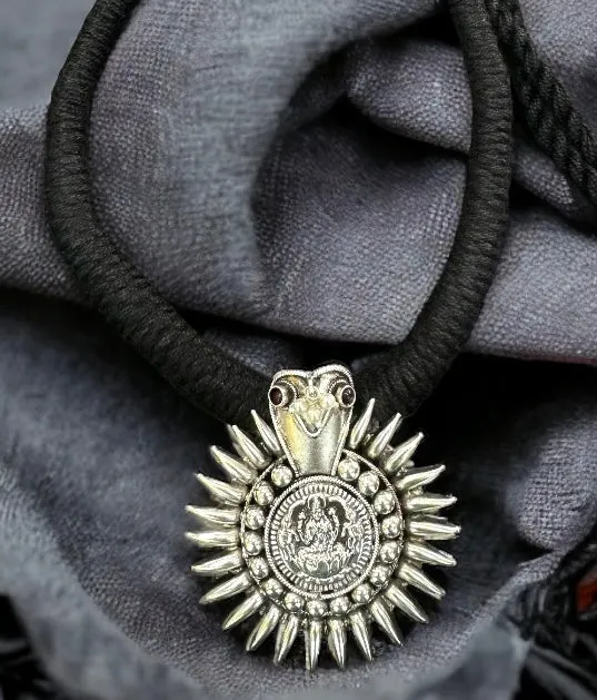 The Vineela Silver Kodava Thread Necklace Oxidised Silversmith Necklaces