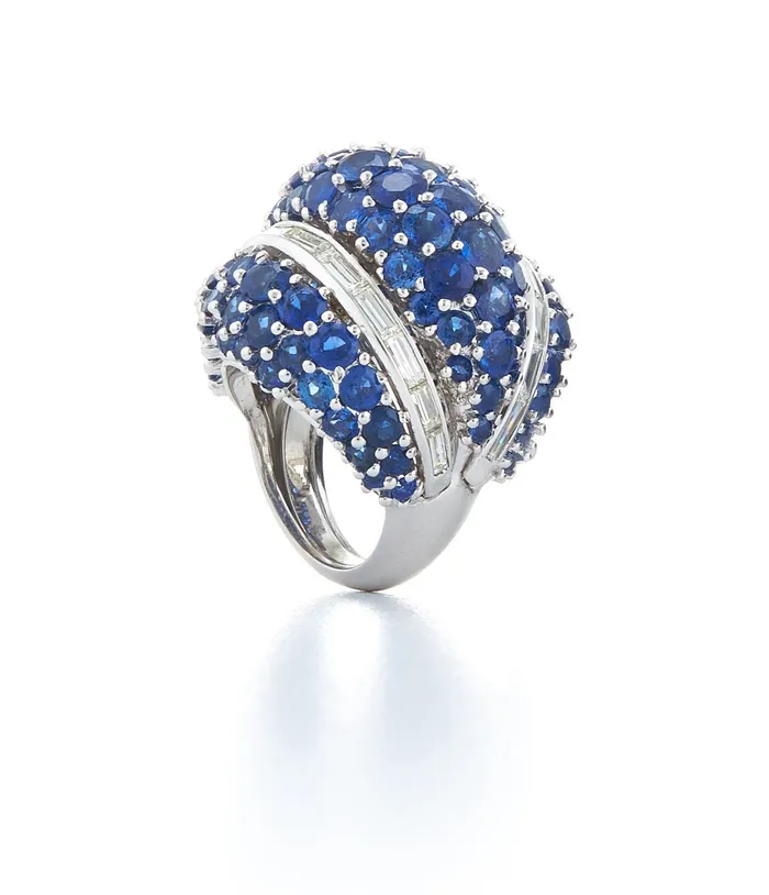 Triple Dome Ring Sapphire David Webb Workshop Rings