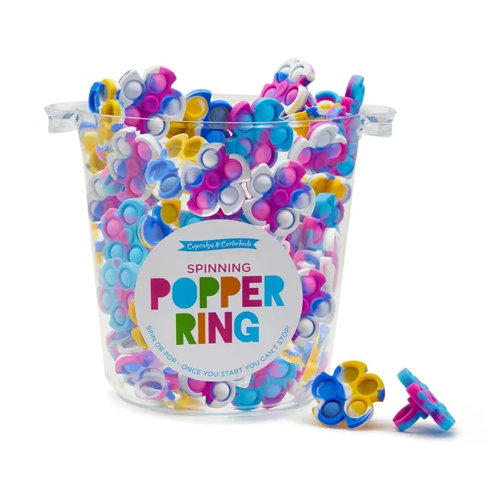 Twos Company Rings Twos Do The Twist 30Pieces Spinner Popper Ring Fidget w Bucket in 3 Colors Twos Company Rings Twos Do The Twist 30Pieces Spinner Popper Ring Fidget w Bucket in 3 Colors