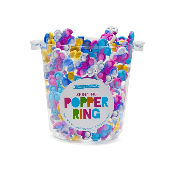Twos Company Rings Twos Do The Twist 30Pieces Spinner Popper Ring Fidget w Bucket in 3 Colors