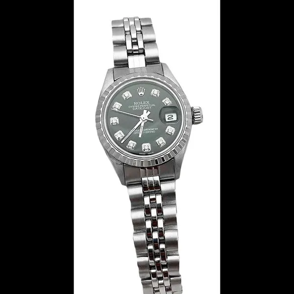 Watches GB Black Diamond Dial Rolex Date Just Ss Women Datejust Watch