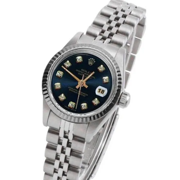 Watches HarryChadEntcom Rolex 26 mm Datejust Blue Diamond Dial Watch