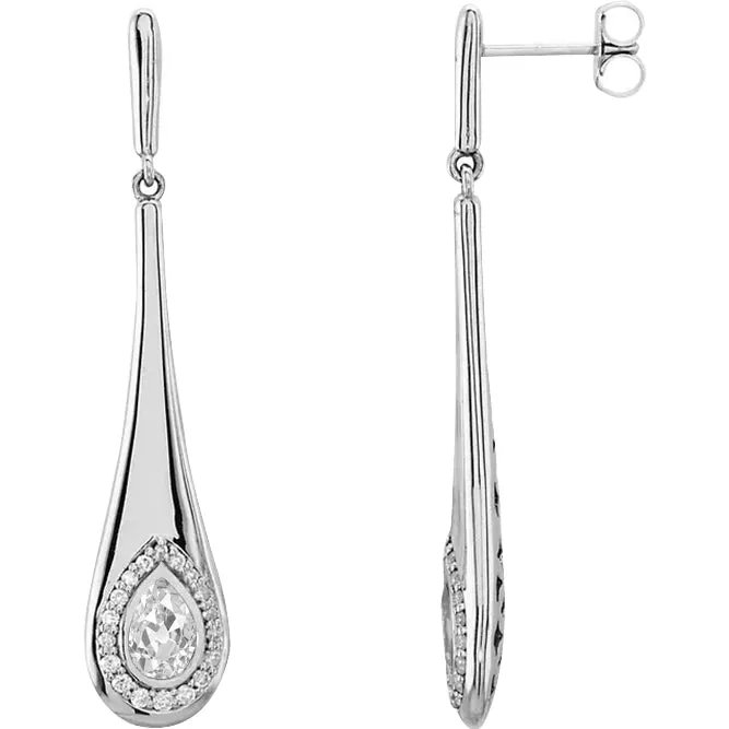 White Gold Natural Earth Mined Diamond Dangle Bezel Set Earrings 3 Carats Pear Old Cut HarryChadEntcom Earrings White Gold Natural Earth Mined Diamond Dangle Bezel Set Earrings 3 Carats Pear Old Cut HarryChadEntcom Earrings