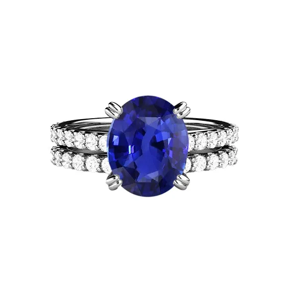 Womens Gold Natural Earth Mined Diamond Oval Blue Sapphire Wedding Ring Set 450 Carats HarryChadEntcom Rings Womens Gold Natural Earth Mined Diamond Oval Blue Sapphire Wedding Ring Set 450 Carats HarryChadEntcom Rings